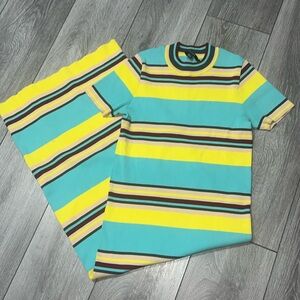 NWOT DKNY Ribbed Striped Long Stretch Dress